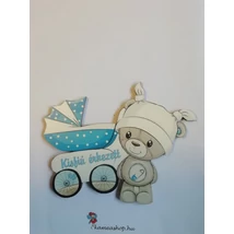 Ajtótábla kisfiú érkezett  macis 