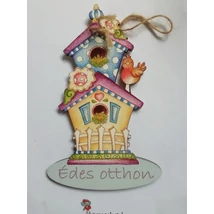Ajtótábla emeletes házikó édes otthon