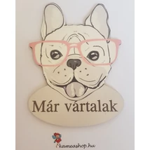 Ajtótábla kutyás francia bulldog szemüveges Ajtótábla kutyás francia bulldog szemüveges