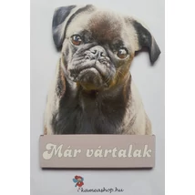 Ajtótábla kutyás mopsz fekete